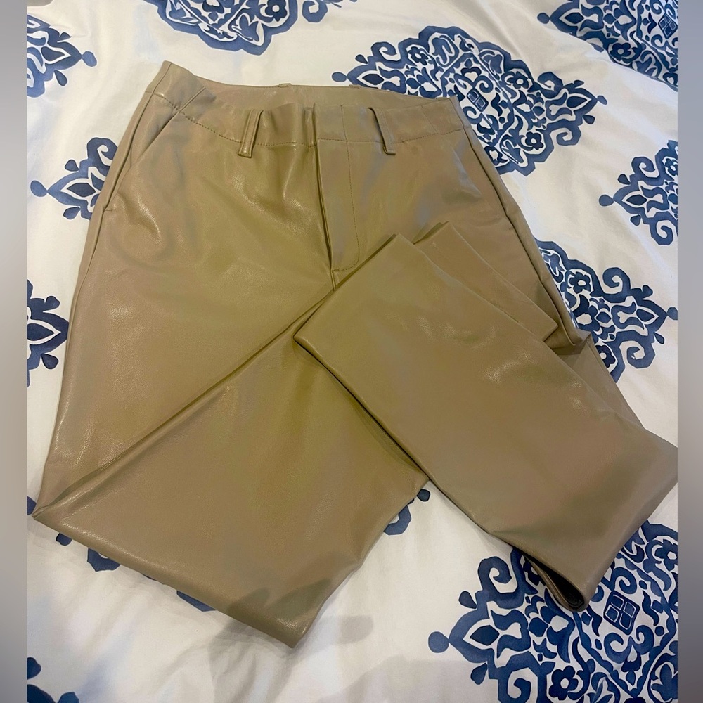Gap Faux Leather Tan pants Size 4 NWT